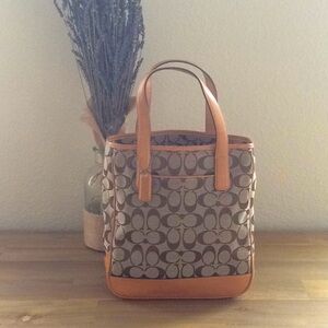 🌹Vintage Coach satchel with leather trim, RARE